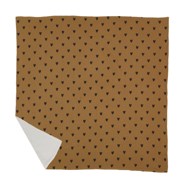 Couverture pilou | Coeur camel – Image 2