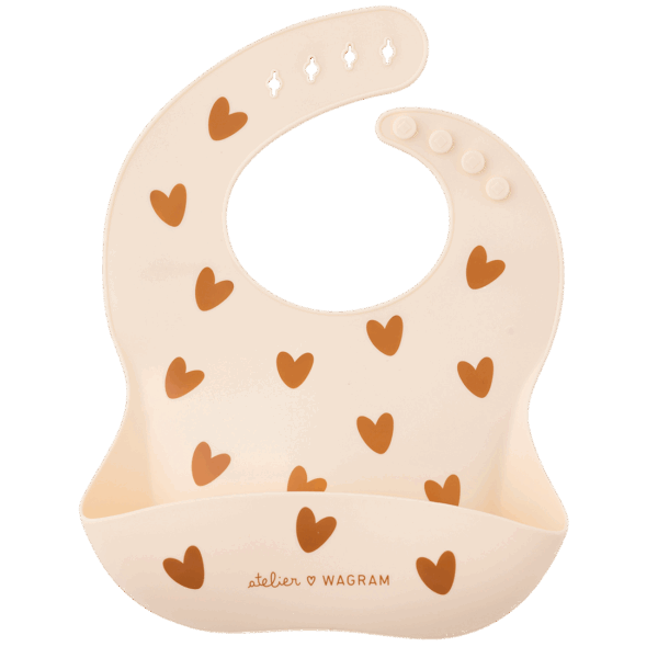 Bavoir silicone coeur | Crème – Image 2