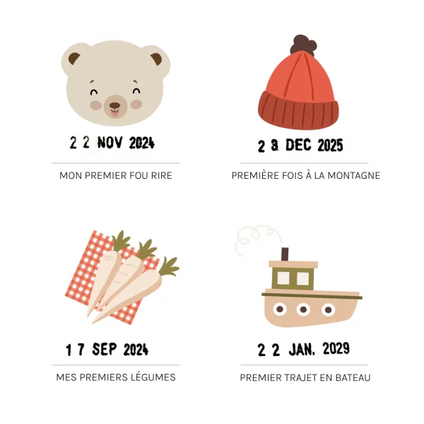 Affiche & tampon dateur | Mes 1ères fois Oursons – Image 2