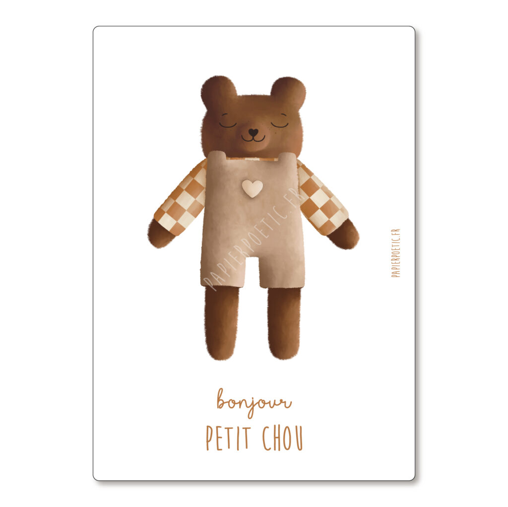 Carte | Doudou ours marron