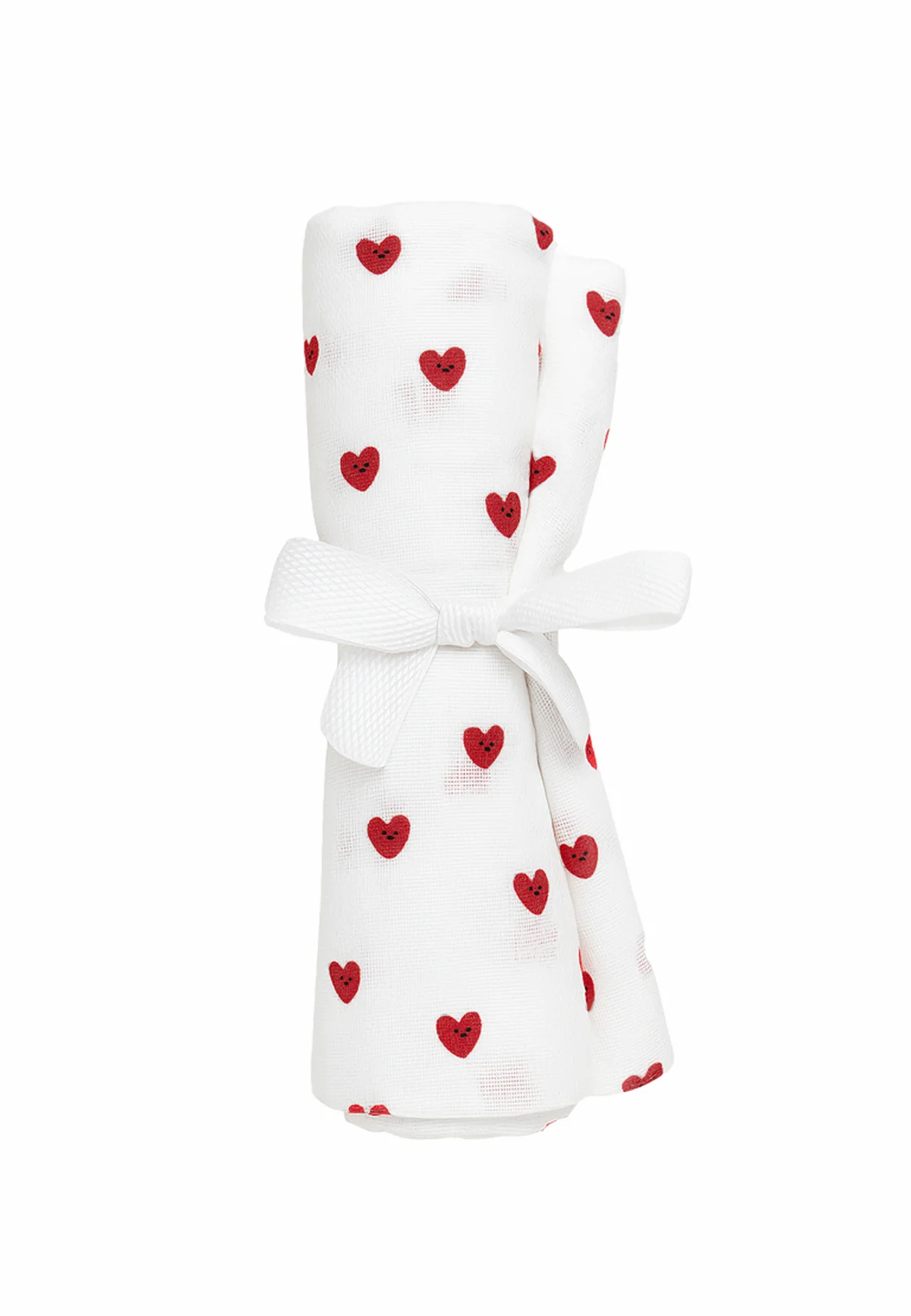 Duo de langes | Coeur rouge et blanc – Image 4