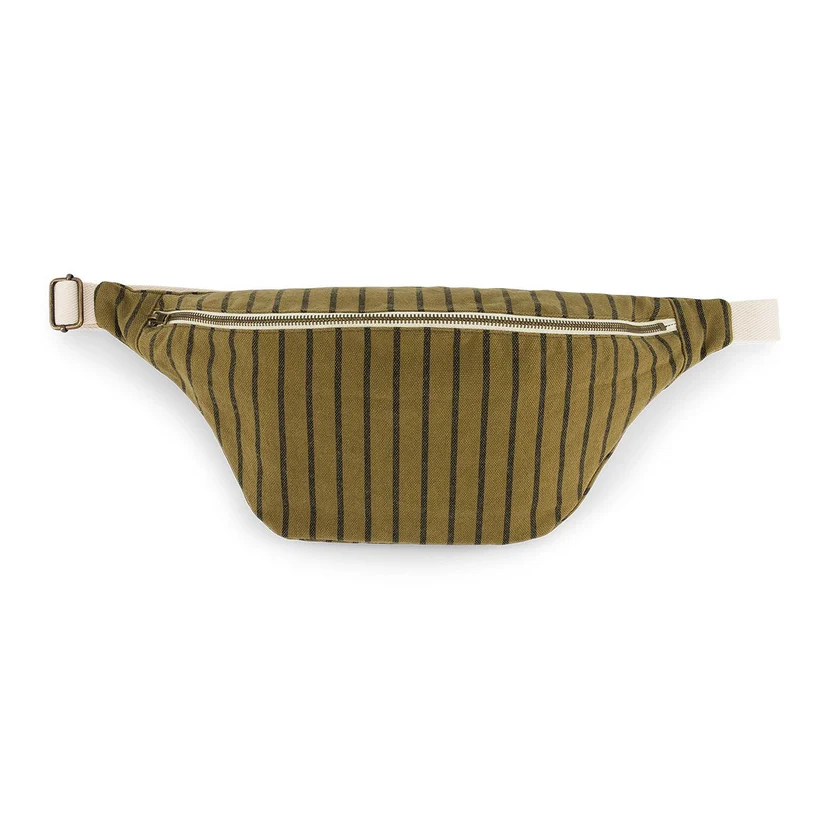 Sac Banane | Rayures Fines Kaki
