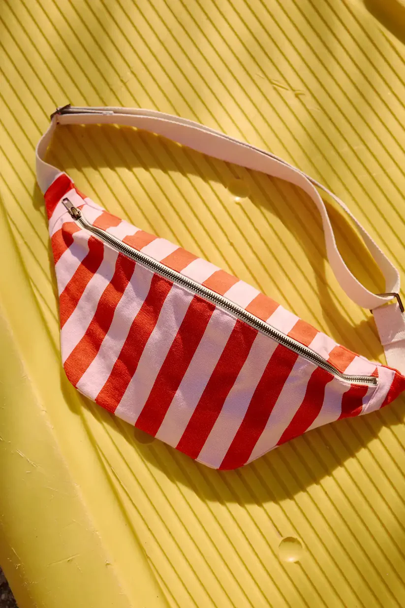 Sac Banane | Rayé Rouge et Rose – Image 2
