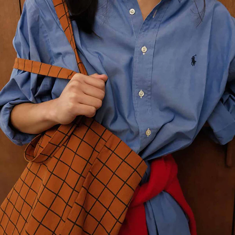 Sac Cabas Elisabeth | Carreaux Caramel – Image 3