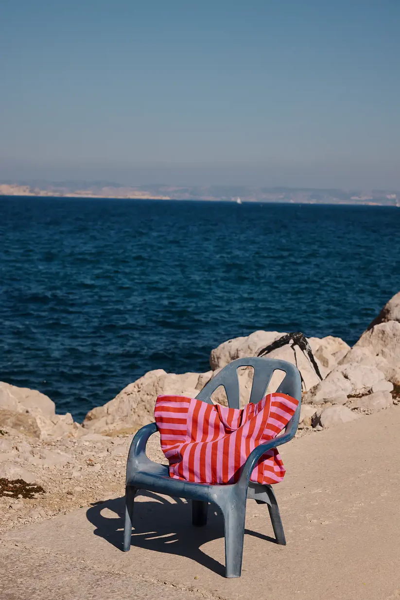 Sac Cabas Elisa | Rayé Orchidée et Rouge – Image 6