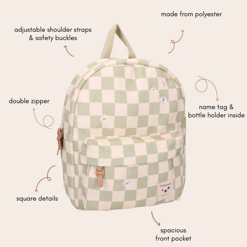 Sac à dos | Pâquerettes beige/vert – Image 5