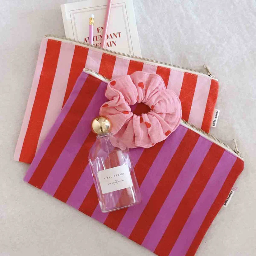 Chouchou en mousseline | Rose coeur rouge – Image 3