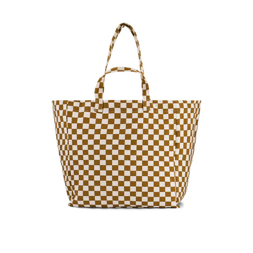 Sac Cabas Elisa | Damier Caramel / Beige