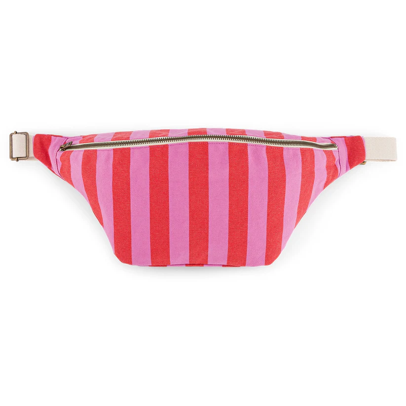 Sac Banane | Rayé Orchidée / Tomate