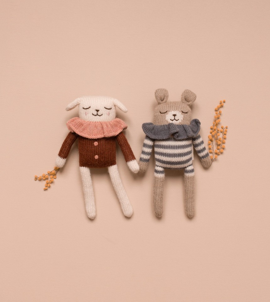 Doudou ourson | Pyjama rayé bleu – Image 2