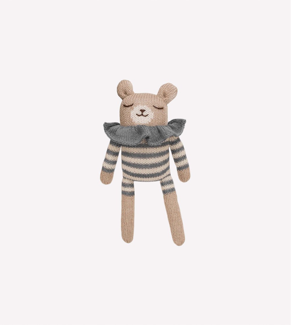 Doudou ourson | Pyjama rayé bleu