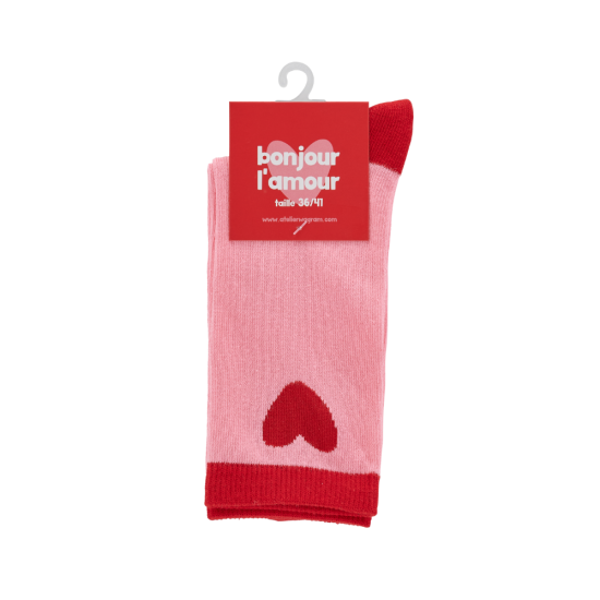 Chaussette | Rose coeur rouge – Image 3
